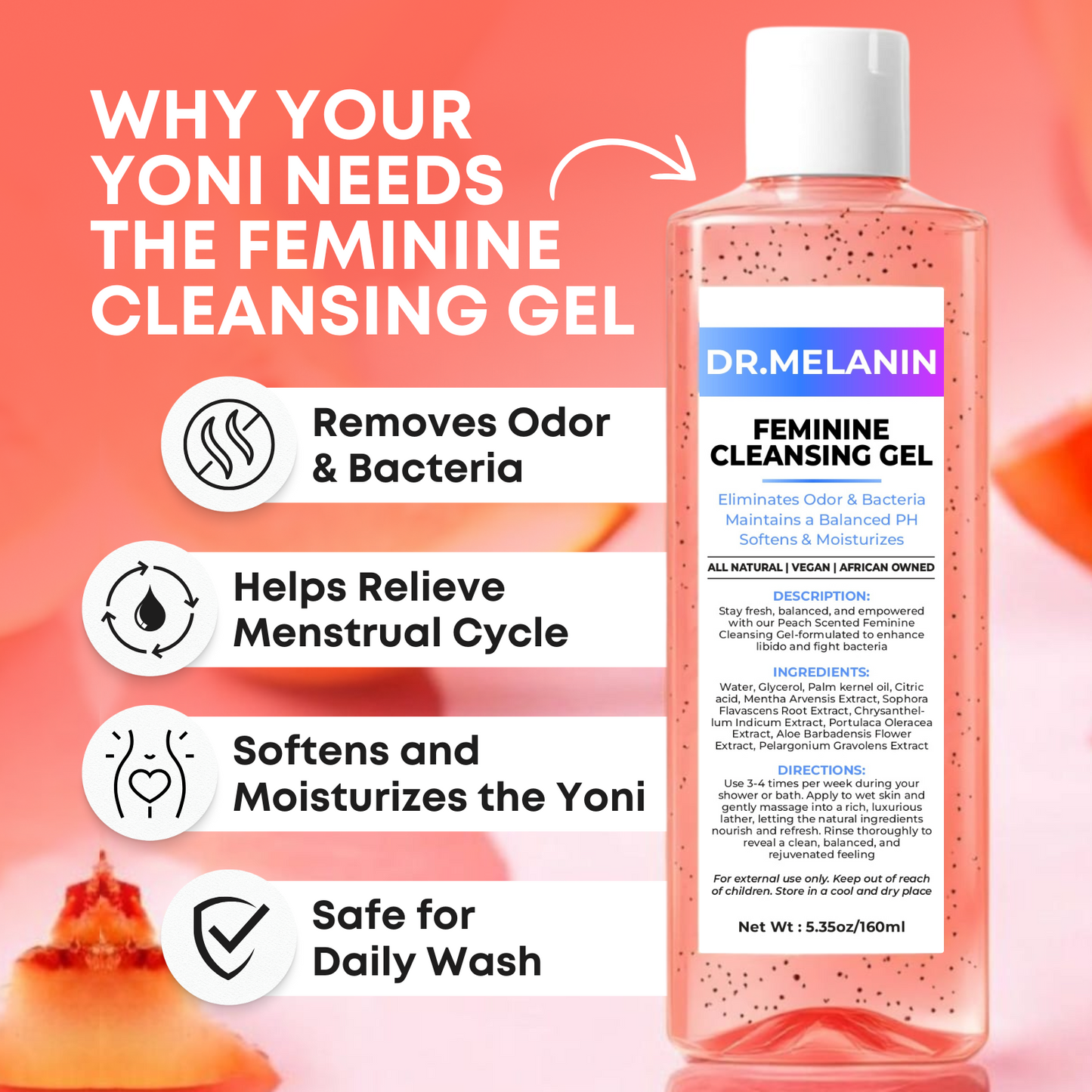 Peach Yoni Cleansing Gel